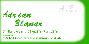 adrian blanar business card